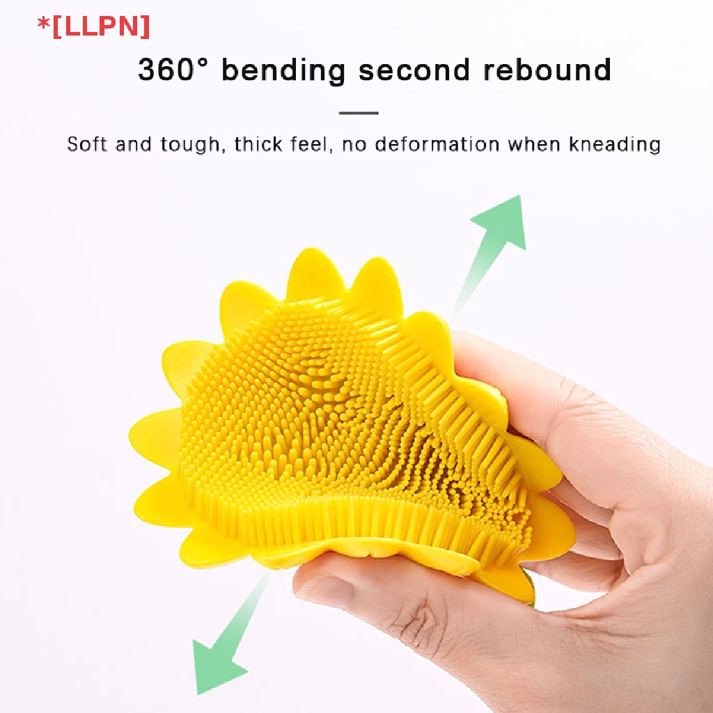 Bàn Chải Gội Đầu Bằng Silicon Mềm Hình Hoa Hướng Dương Cho Bé