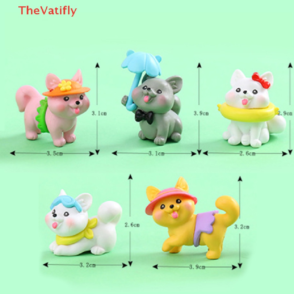 [Thevalifly] Mô Hình Chú Chó Bãi Biển Mini Bằng Nhựa Resin Dễ Thương Sáng Tạo Trang Trí Nhà Búp Bê
