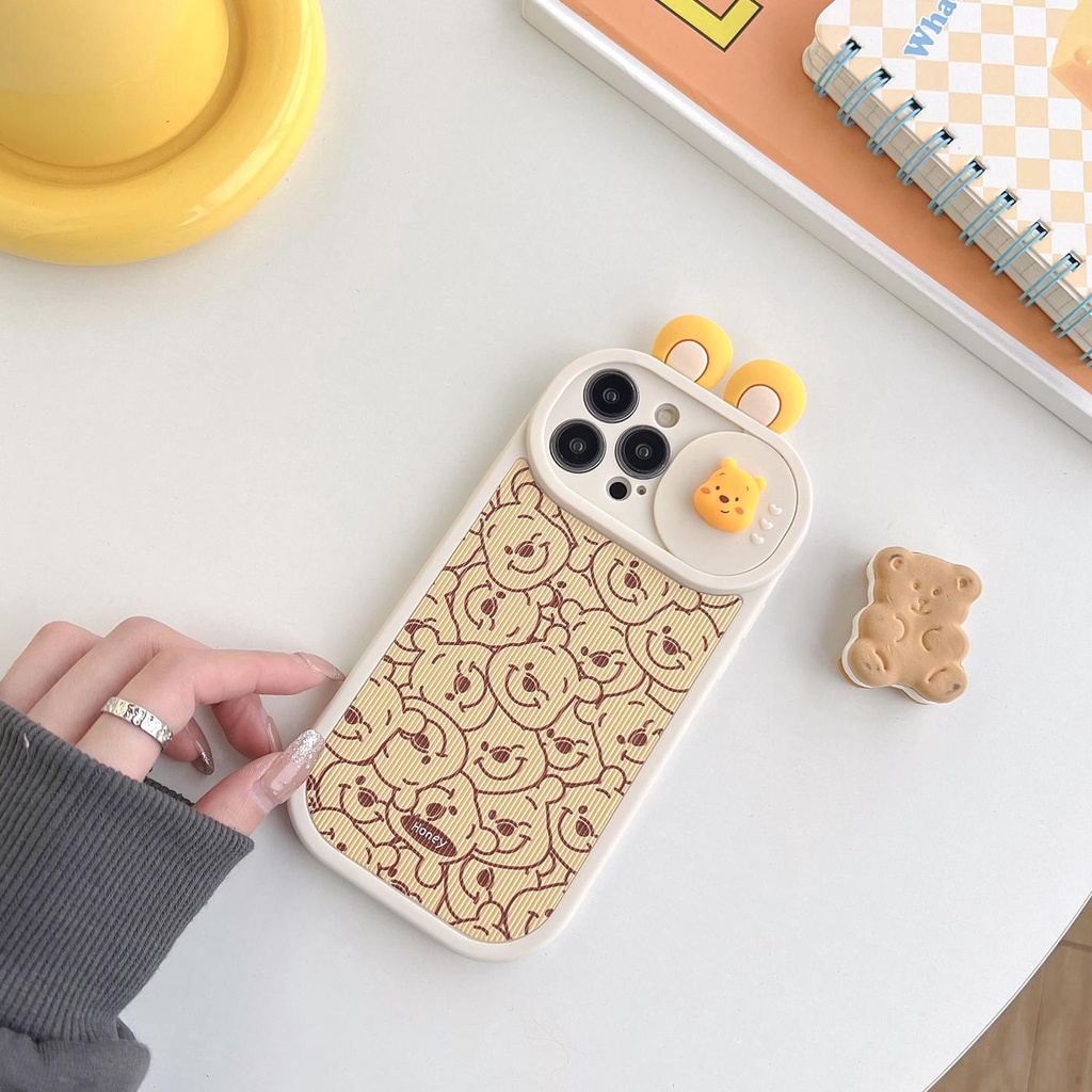 Ốp Điện Thoại TPU Silicon Mềm Chống Sốc In Hình Gấu Winnie 3D Cho iPhone 14 Pro Max 14 Plus 13 12 11