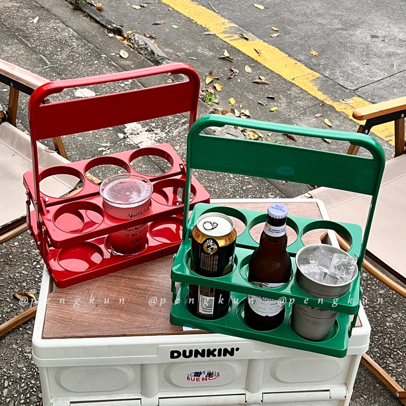 Giỏ Đựng Thức Uống Có Tay Cầm Có Thể Gấp Gọn Tiện Dụng Mang Theo Du Lịch Cắm Trại