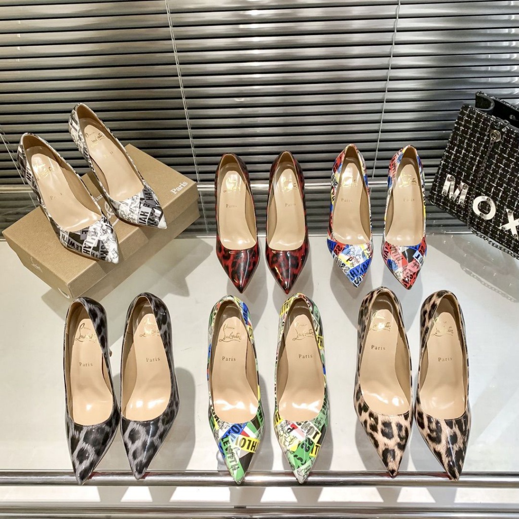 JTZQ Christian Louboutin high-heeled shoes thin heel 2023 Autumn New pointed French girl sexy all-match catwalk design sense niche shoes