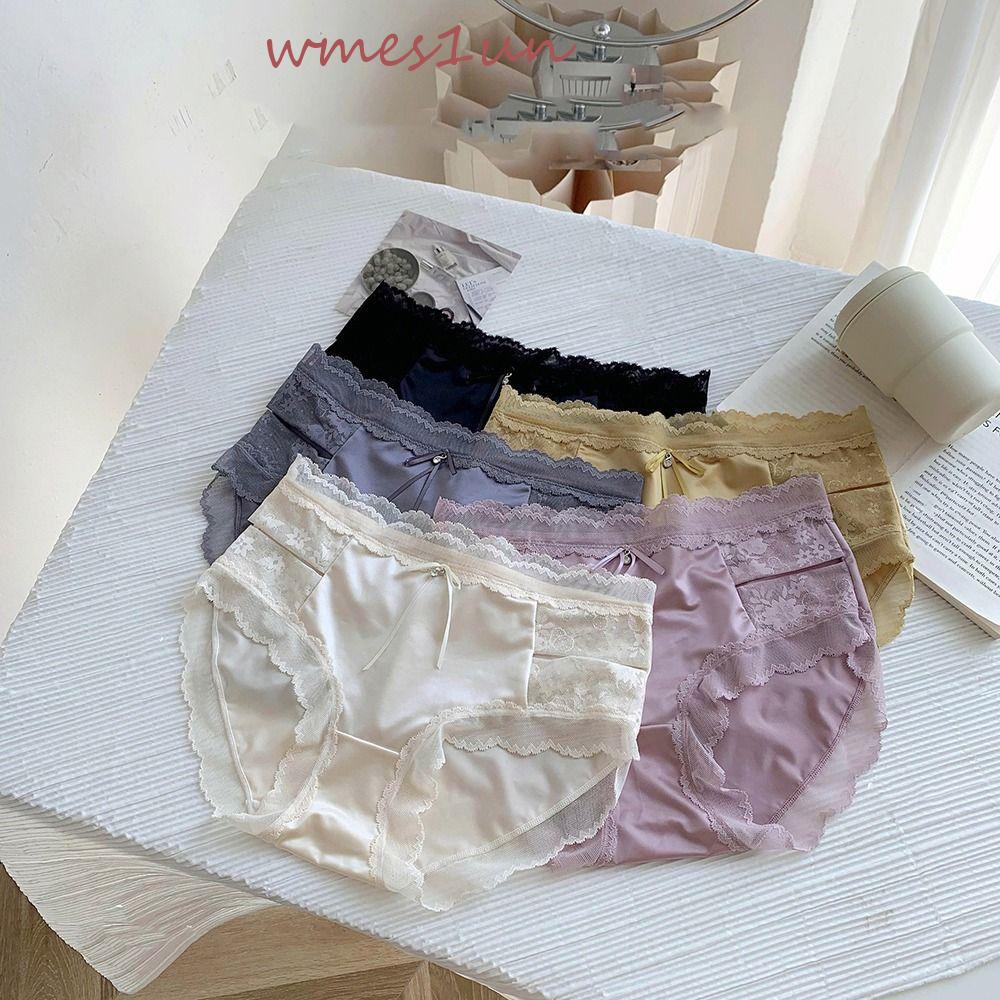 Quần Lót Ren WMES15H Lưng Vừa Thoáng Khí Đính Nơ Sang Trọng Thoải Mái Cho Nữ