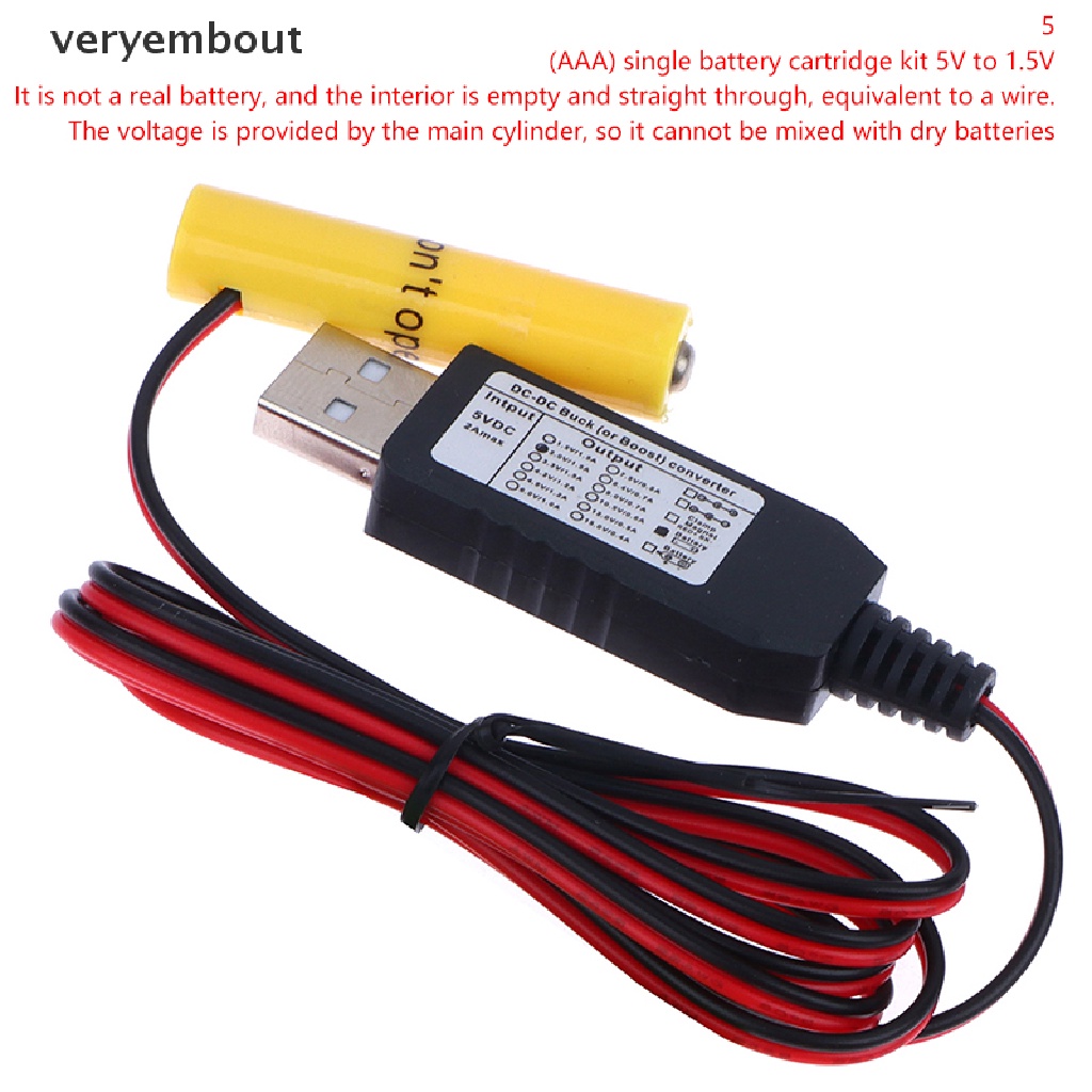 1 Dây Cáp Nguồn USB AA / AAA Thay Thế 1-3 1.5V