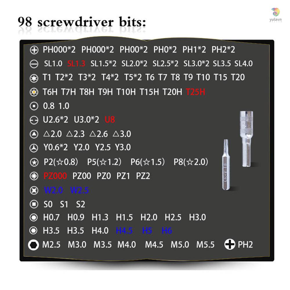 Bộ Tua Vít Từ Tính 115 Trong 1 Chuyên Dụng Sửa Chữa Điện Thoại / Máy Tính