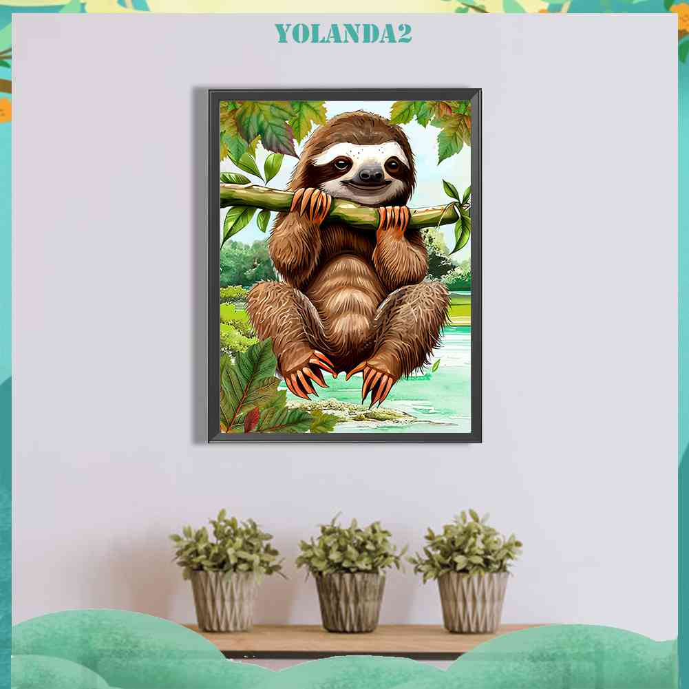 Tranh Đính Đá Kim Cương Toàn Bộ 5D DIY Hình Vẽ Con Lười