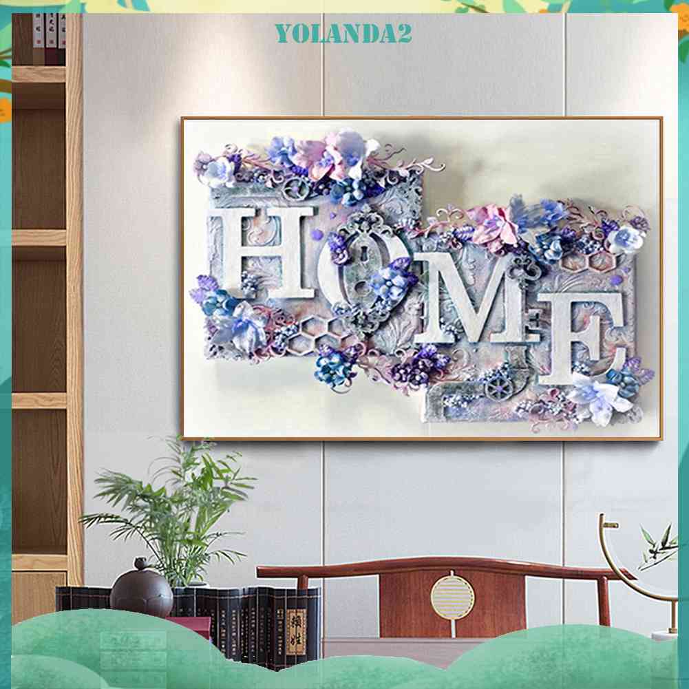 Tranh Đính Đá Kim Cương Toàn Bộ 5D DIY Hình Chữ Cái Trang Trí Nhà Cửa