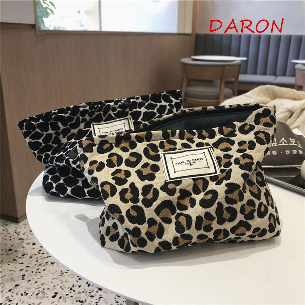 Túi Đựng Mỹ Phẩm Cỡ Lớn Họa Tiết Da Báo Tiện Dụng Cho Nữ