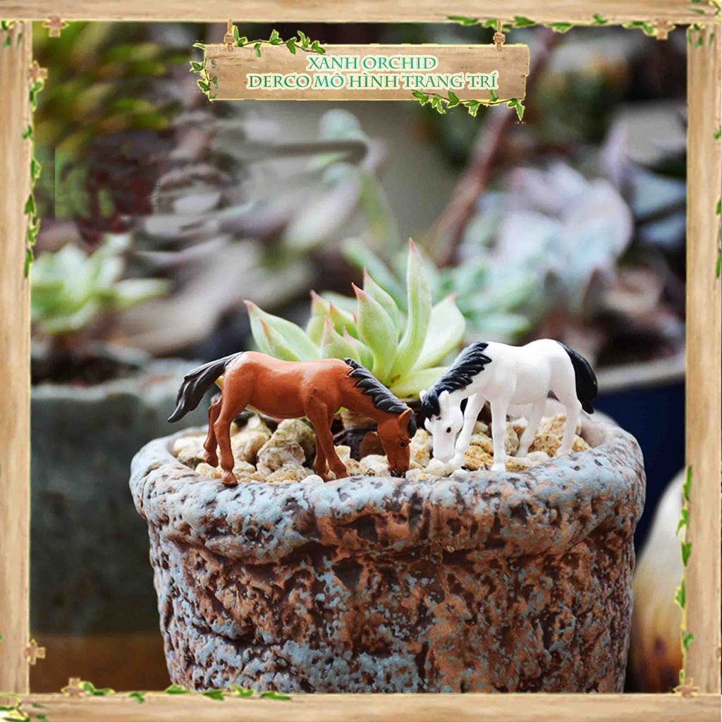 Mô Hình Tiểu Cảnh "Ngựa Bạch Mã Mini" Trang Trí Sen Đá, Sân Vườn/ Chậu Cây, DYI, Terrarium