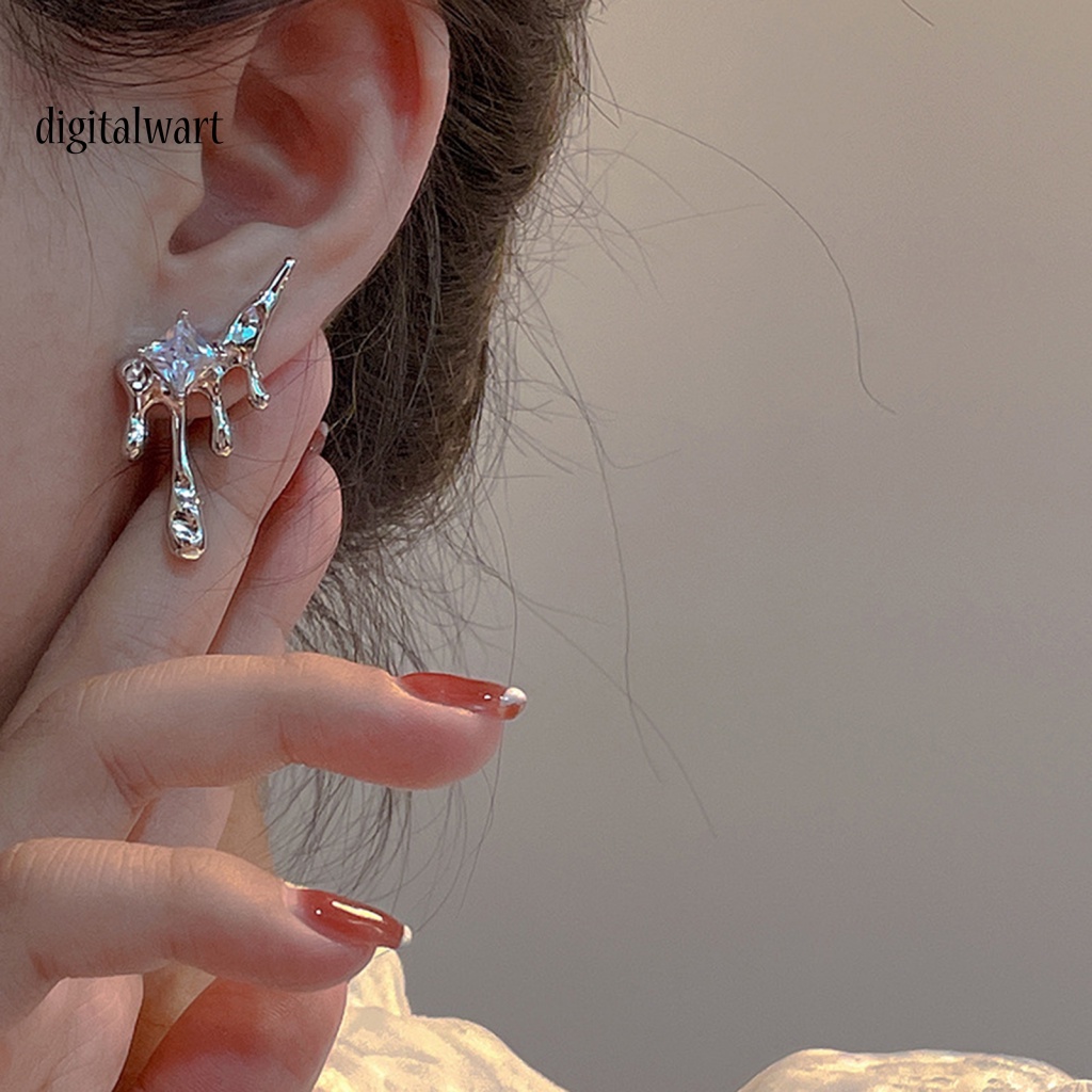 Kỹ Thuật Số| 1 Đôi Bông Tai Đính Đá Zircon Hình Giọt Nước Thời Trang Dành Cho Nữ