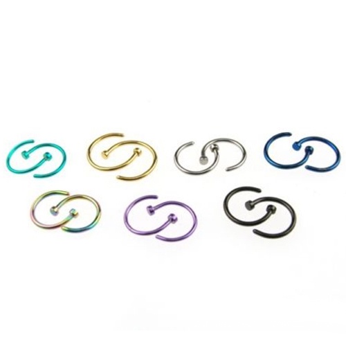 2 Khuyên Mũi Tròn Dạng Hở Bằng Thép Không Gỉ Cá Tính