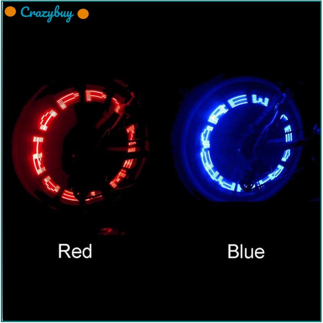 Cr Đèn Led 7 Bóng Cảm Ứng Hai Mặt Gắn Van Xe Đạp Leo Núi