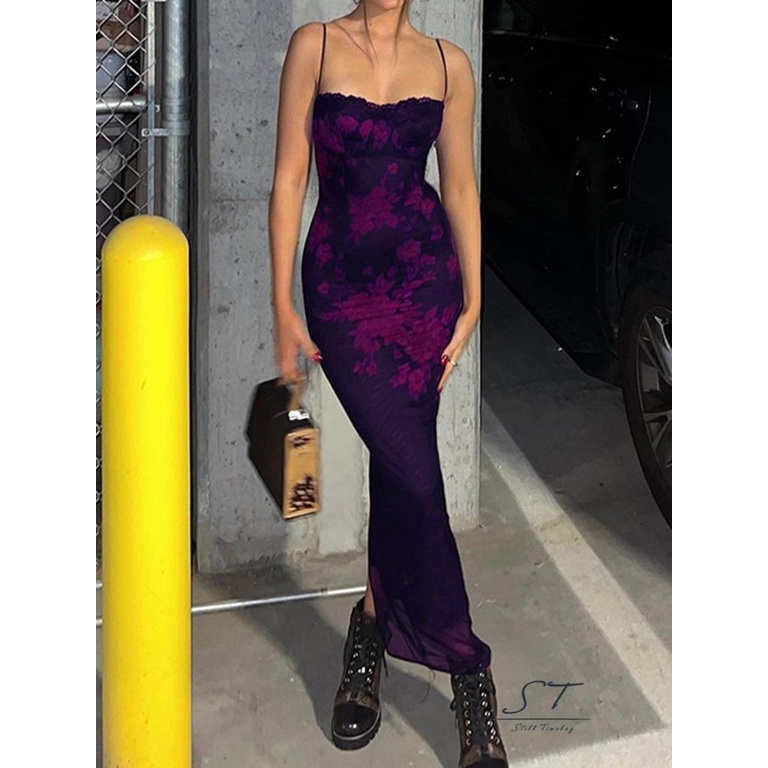 Đầm Dài Hai Dây Hở Lưng Dáng Ôm Thời Trang CY03 Cho Nữ