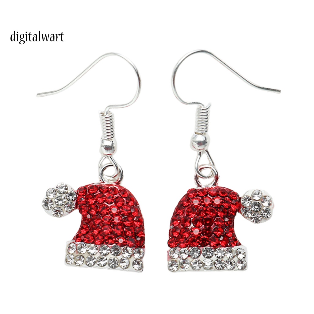 Kỹ Thuật Số| 1 Đôi Bông Tai Hợp Kim Hình Tuần Lộc Giáng Sinh Đính Đá Thời Trang Dành Cho Nữ