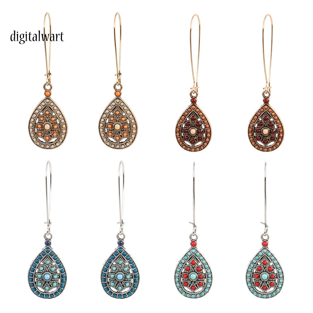 Kỹ Thuật Số| 1 Đôi Bông Tai Hình Giọt Nước Phong Cách Bohemia Thanh Lịch Dành Cho Nữ