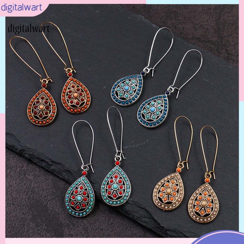 Kỹ Thuật Số| 1 Đôi Bông Tai Hình Giọt Nước Phong Cách Bohemia Thanh Lịch Dành Cho Nữ