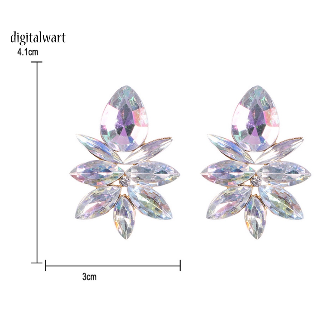 Kỹ Thuật Số| 1 Đôi Bông Tai Hợp Kim Hình Giọt Nước Đính Đá Sang Trọng Cho Nữ