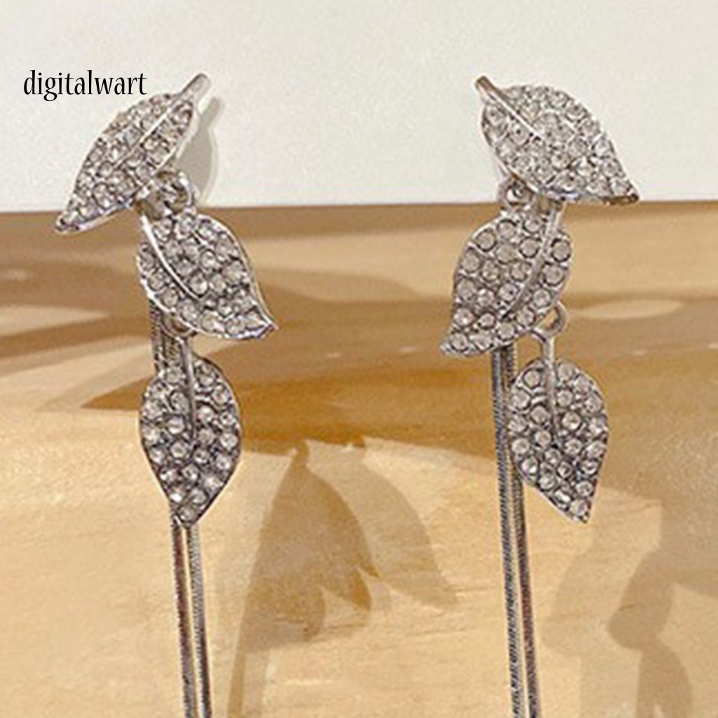 Kỹ Thuật Số| 1 Đôi Bông Tai Dáng Dài Hình Chiếc Lá Bằng Hợp Kim Thời Trang Dự Tiệc