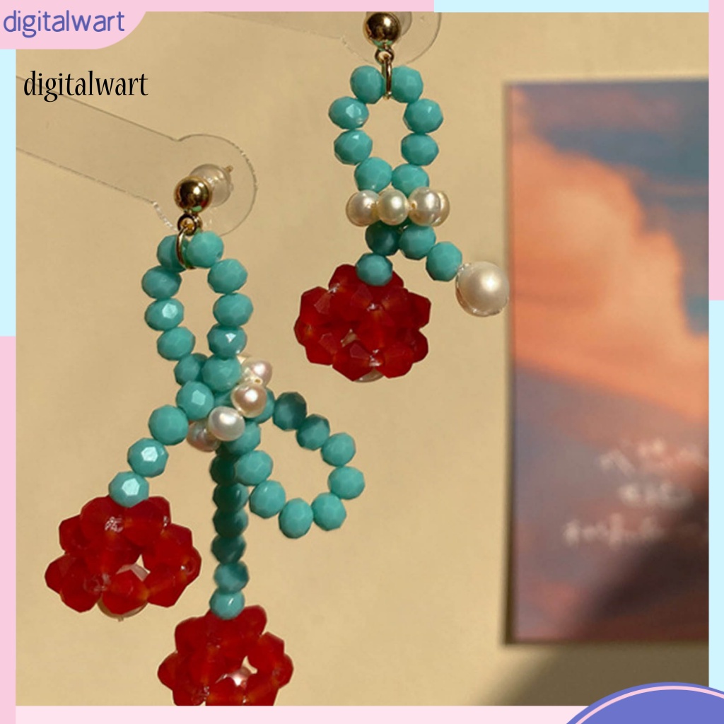 Kỹ Thuật Số| Bông Tai Chuỗi Hạt Ngọc Trai Phối Hoa Thanh Lịch Cho Nữ