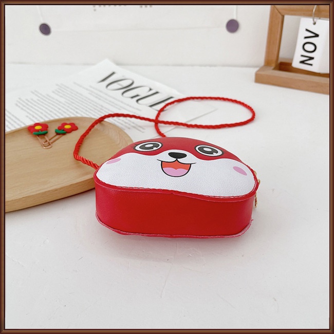 Túi Da Pu Đeo Chéo Mini Họa Tiết Hoạt Hình Động Vật Đáng Yêu Cho Bé