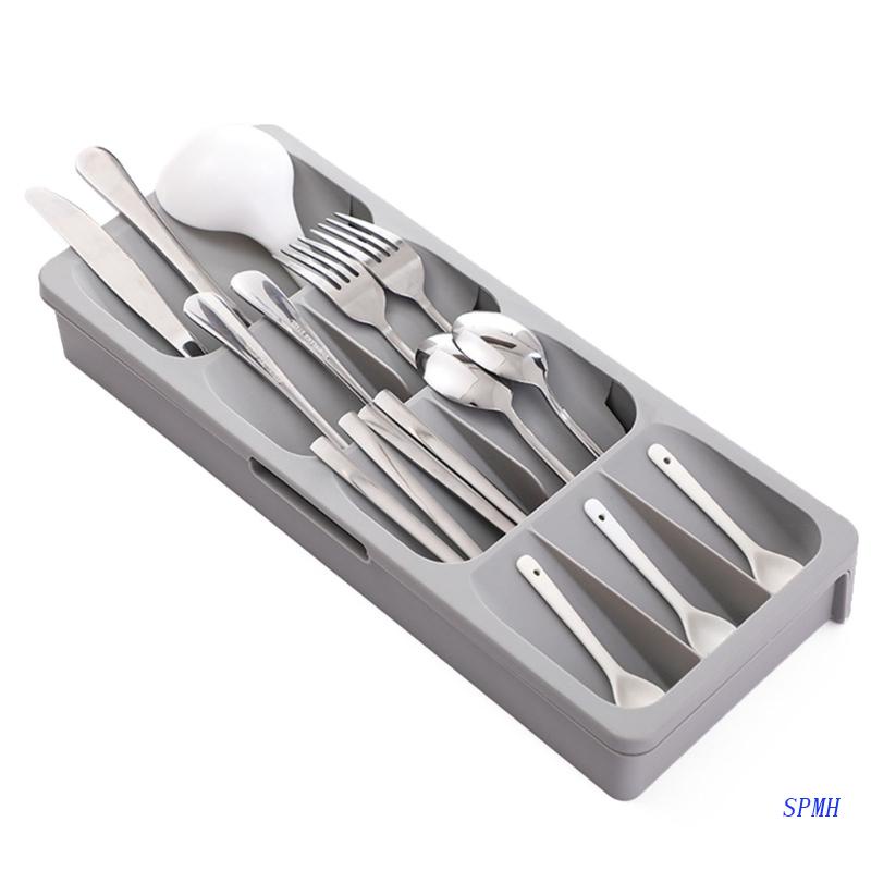 Khay Đựng Dụng Cụ Ăn Uống Có Thể Mở Rộng Sắp Xếp Gọn Gàng Cho Ngăn Kéo Nhà Bếp Cu