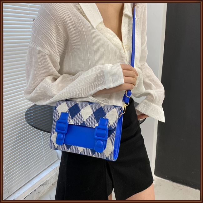 Túi Da Đeo Chéo Hình Vuông Nhỏ Có Nắp Đậy Khóa Nam Châm Thời Trang Cho Nữ