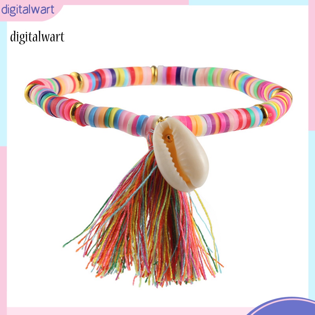 Kỹ Thuật Số| Vòng Đeo Tay Hạt Vỏ Sò Nhiều Màu Co Giãn Dành Cho Nữ