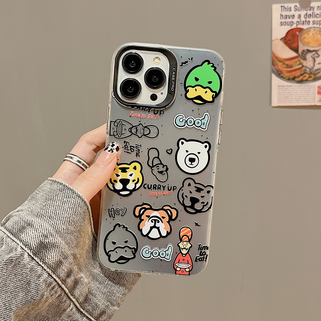 Ốp Điện Thoại tpu Mềm Nhám Mạ Điện Họa Tiết Hoạt Hình Gấu KAWS Cho iphone 14 13 11 12 Pro Max