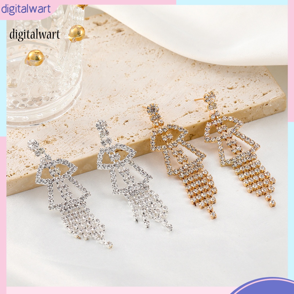 Kỹ Thuật Số| 1 Đôi Bông Tai Tua Rua Dài Lấp Lánh Thời Trang Dành Cho Nữ