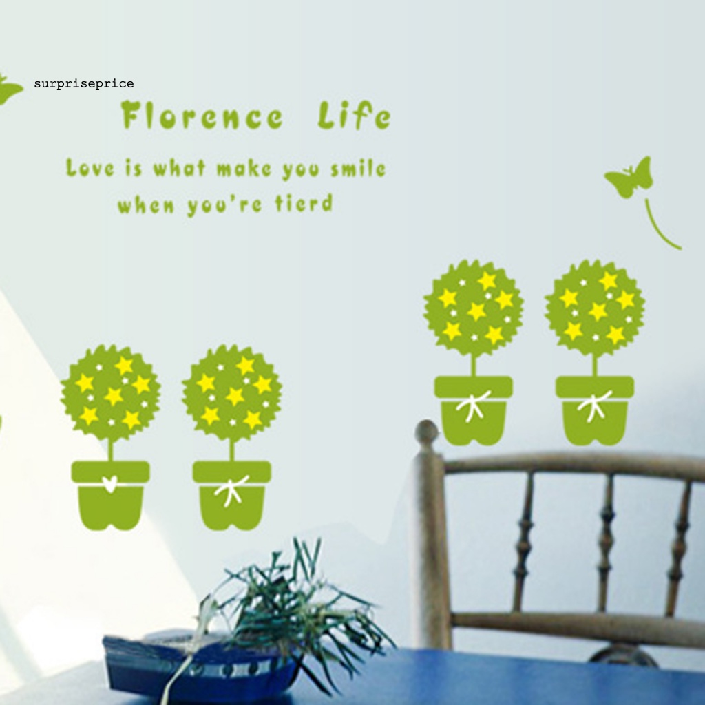 Sticker PVC Dán Tường Chống Thấm Nước Họa Tiết Cây Cối Trang Trí Phòng Khách