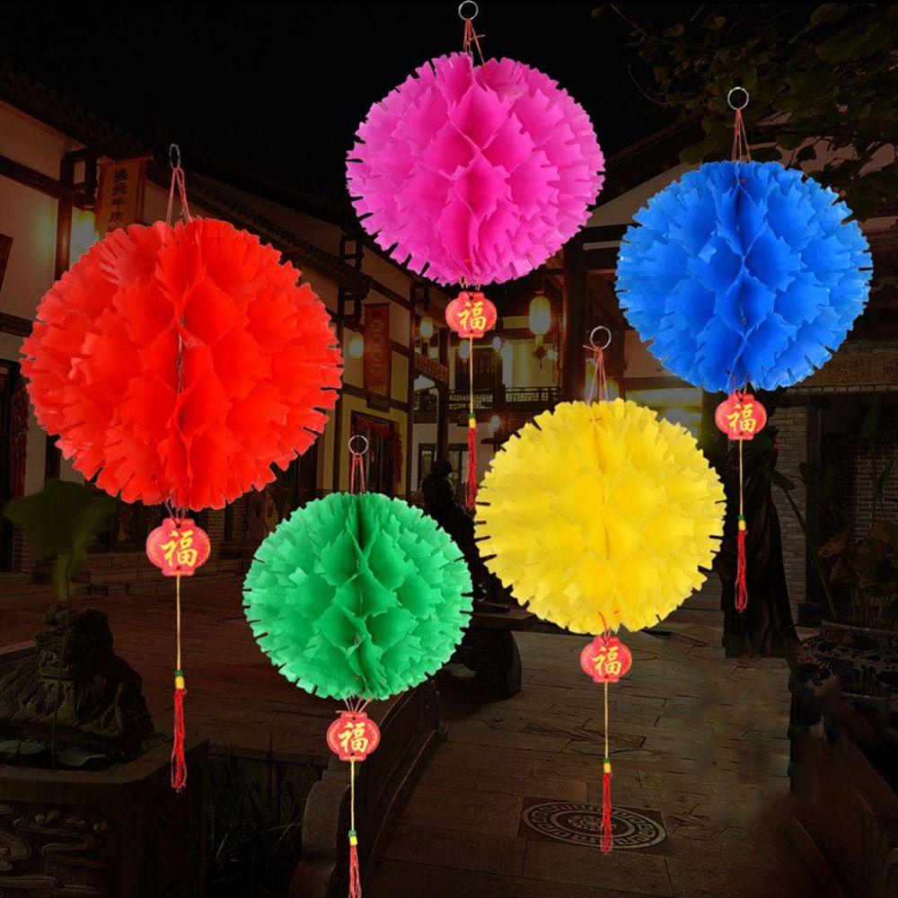 LAKAMIER Set 10 Lồng Đèn Giấy Họa Tiết Tổ Ong Phong Cách Trung Hoa Độc Đáo