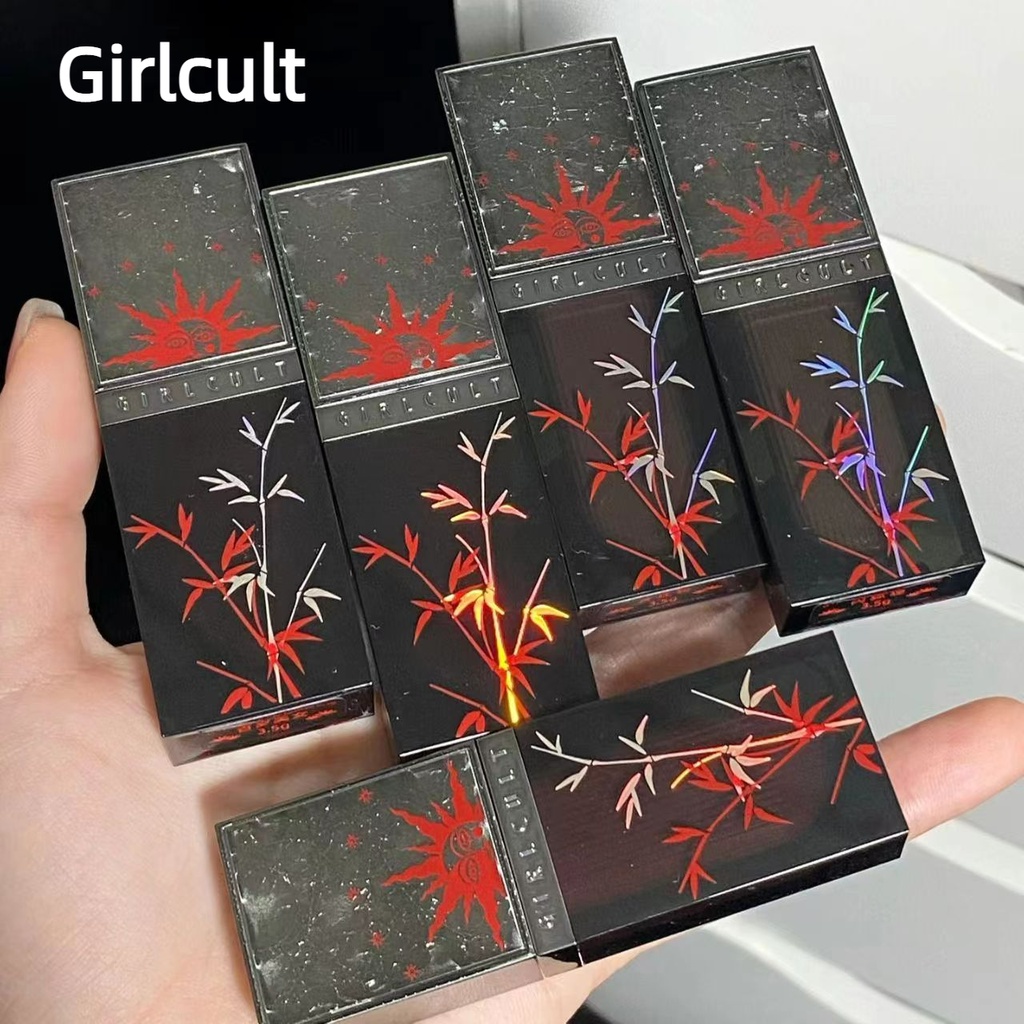 GIRLCULT Son Bóng Hiệu Ứng Gương Curt Cyber Liaozhai Hình Con Cáo Lấp Lánh Dưỡng Ẩm Không Dính Cốc