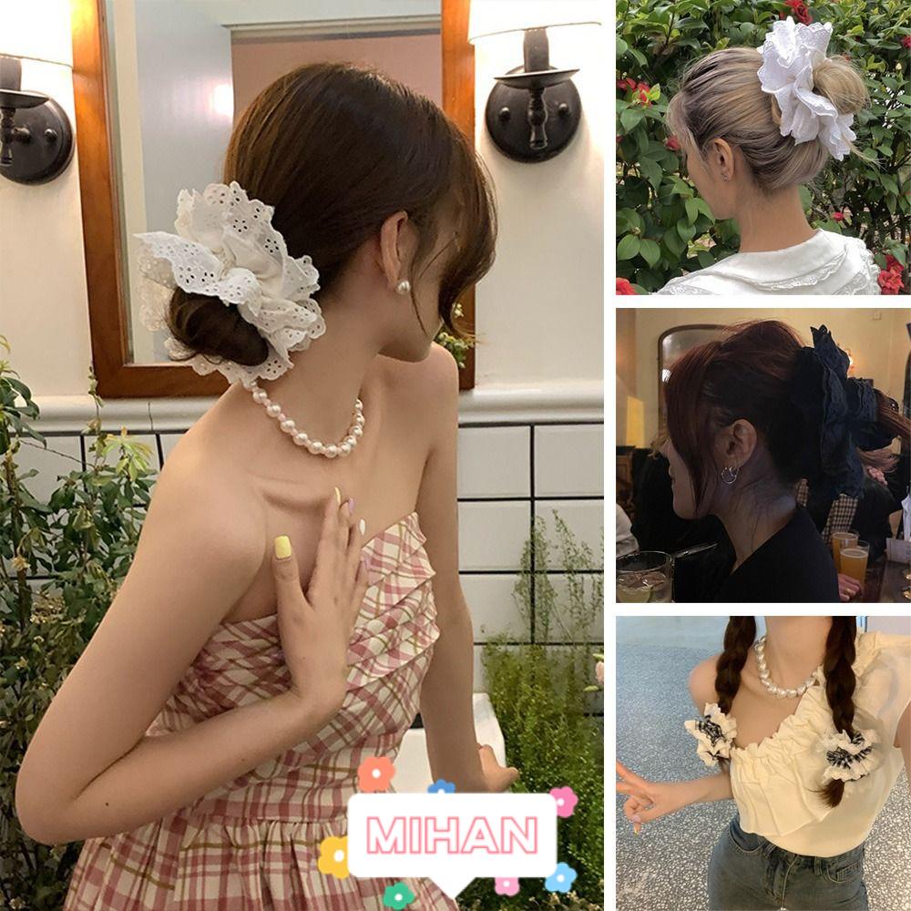 Dây Buộc Tóc Cotton Phối Ren Phong Cách Lolita Thời Trang MIHAN1
