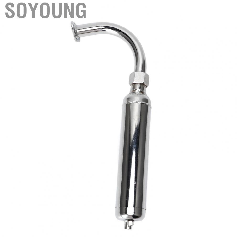Soyoung Exhaust Muffler Pipe  Engine Pipes Easy Installation Durable Reduce Noise Impact Proof for 49-80cc 2 Stroke Motorized Bicycle