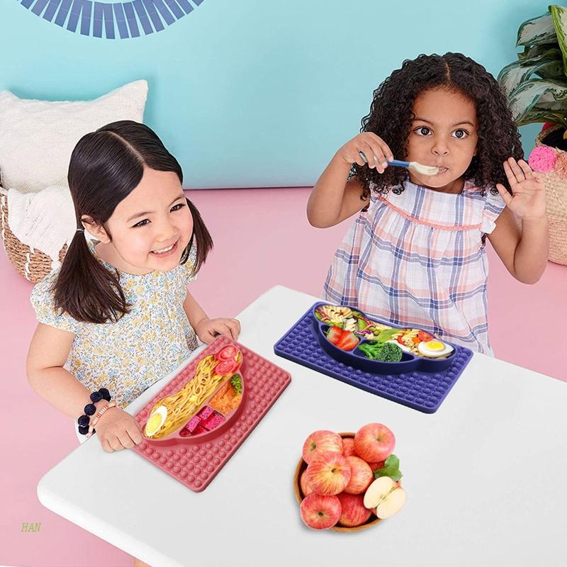 Đĩa Ăn Dặm Chia Ngăn Bằng Silicone Không BPA An Toàn Cho Bé