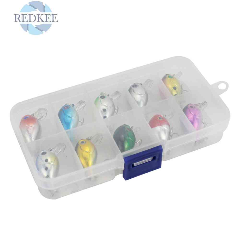 Set 10 Mồi Giả Nhử Cá Bằng Nhựa Gắn Kèm Móc Câu