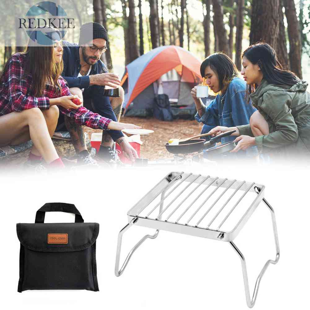 Lò Nướng BBQ Mini Bằng Thép Không Gỉ Kèm Túi Xách Có Thể Gấp Gọn Tiện Dụng