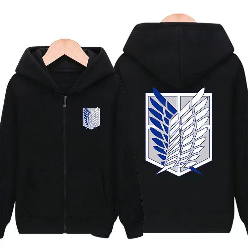 Áo Khoác Hoodie Có Khóa Kéo In Hình Anime Attack ON TITAN