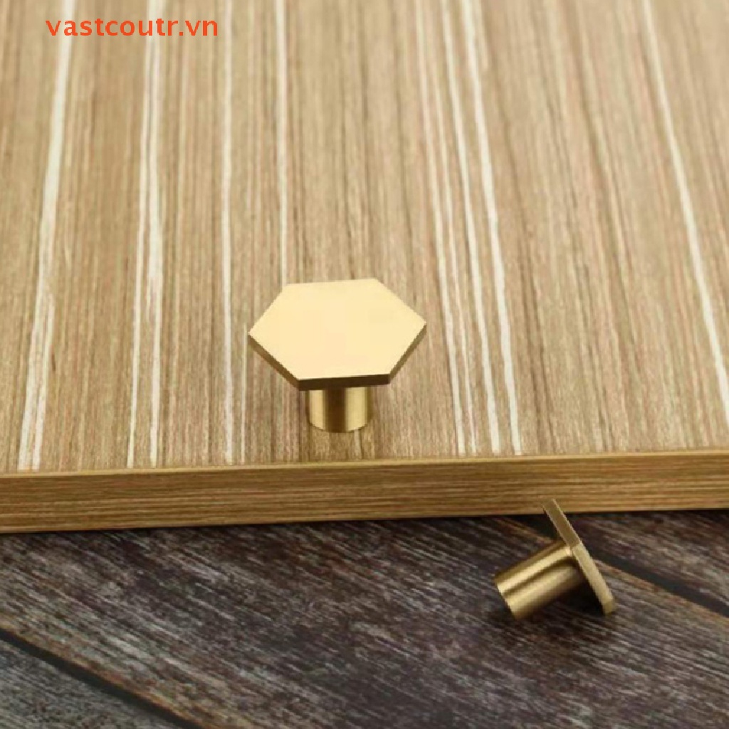 1 Tay Nắm Ngăn Kéo Tủ Bằng Hợp Kim Kẽm Hình Lục Giác Màu Vàng Kim