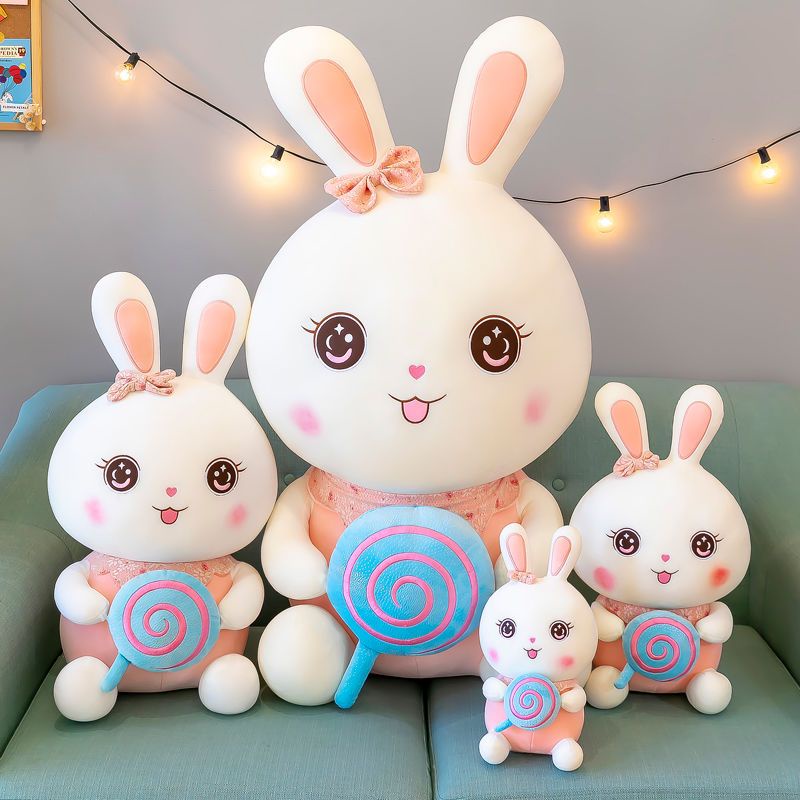 Thú Nhồi Bông Hình Thỏ Trắng Nhỏ Dễ Thương