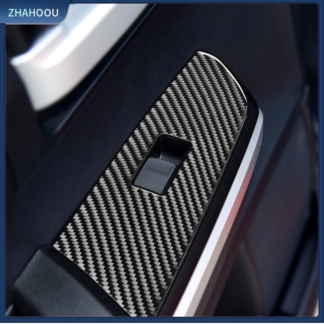 ☃Nhà Cửa☃ Set 4 Miếng Dán Bảng Điều Khiển Nâng Cửa Sổ Xe Hơi Họa Tiết Sợi Carbon Cho Toyota Tundra 2014-2018