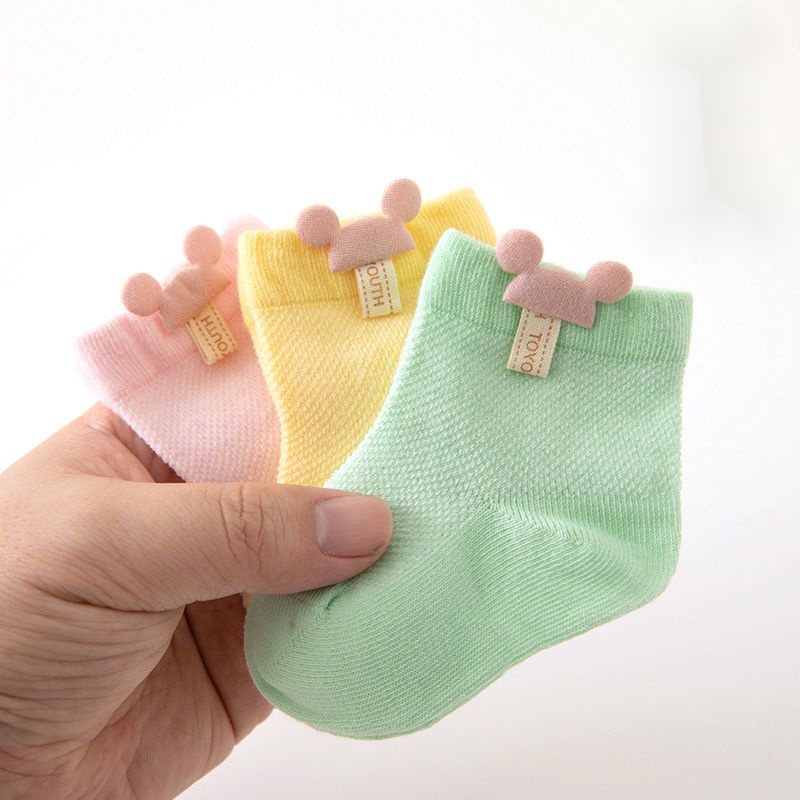 Vớ Cotton Mỏng Phối Lưới Thoáng Khí Thời Trang Xuân Hè 2023 Cho Bé