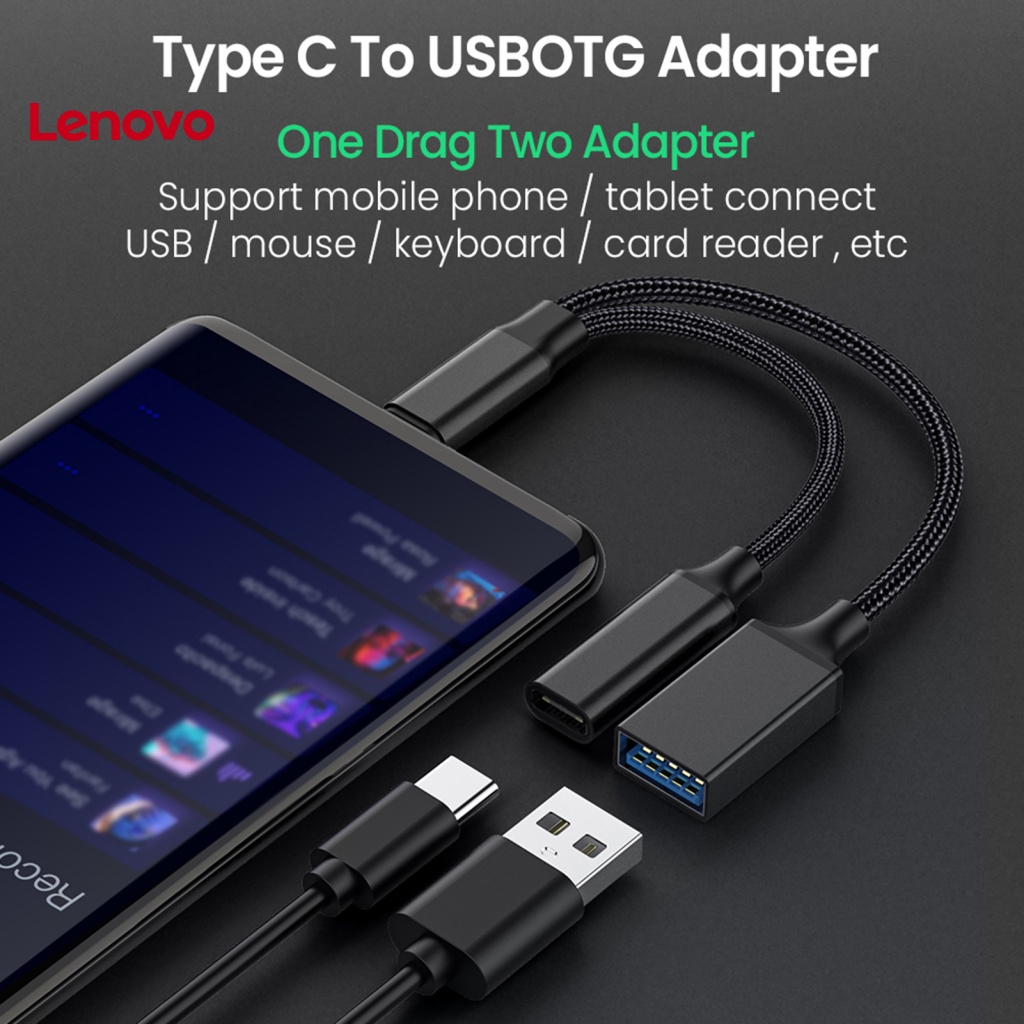 Dây Cáp Sạc USB C OTG Hai Trong Một Tốc Độ Cao Chống Gió Ổn Định Đầu Ra USB-C Cho Điện Thoại / Máy Tính