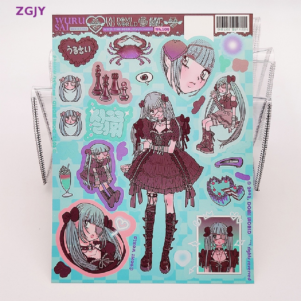 Miếng Dán Trang Trí Sổ Tay / Nhật Ký / Điện Thoại Hình Cô Gái Hoạt Hình ZGJY Dễ Thương DIY Mới