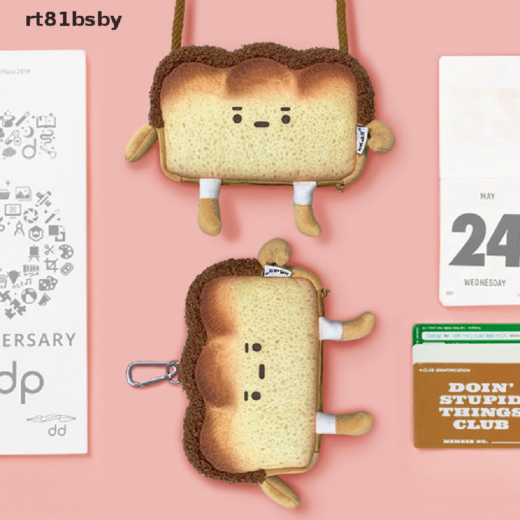 Túi xách đeo chéo hình bánh mì nhồi bông xinh xắn