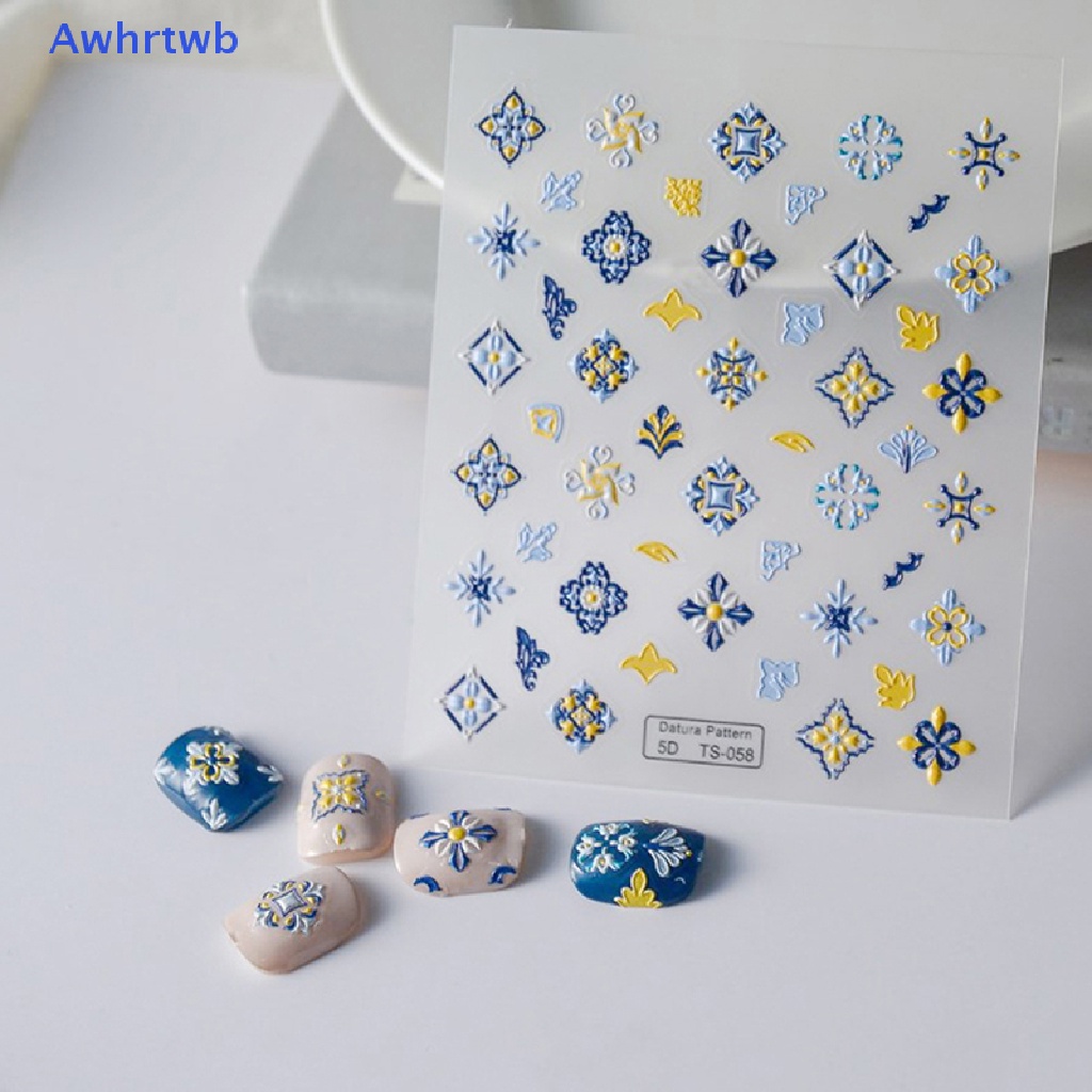 1 Tờ Nhãn Dán Trang Trí Móng Tay Họa Tiết Hoa Phong Cách Bohemia Mới