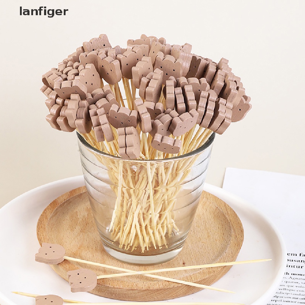 Bộ 100 Que Xiên Trái Cây Hình Gấu Dễ Thương