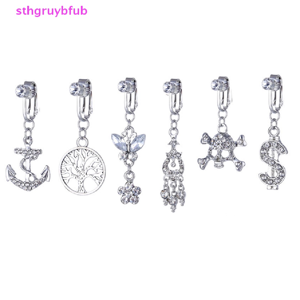 Khuyên Rốn Dạng Kẹp Đính Đá Giả Kim Cương