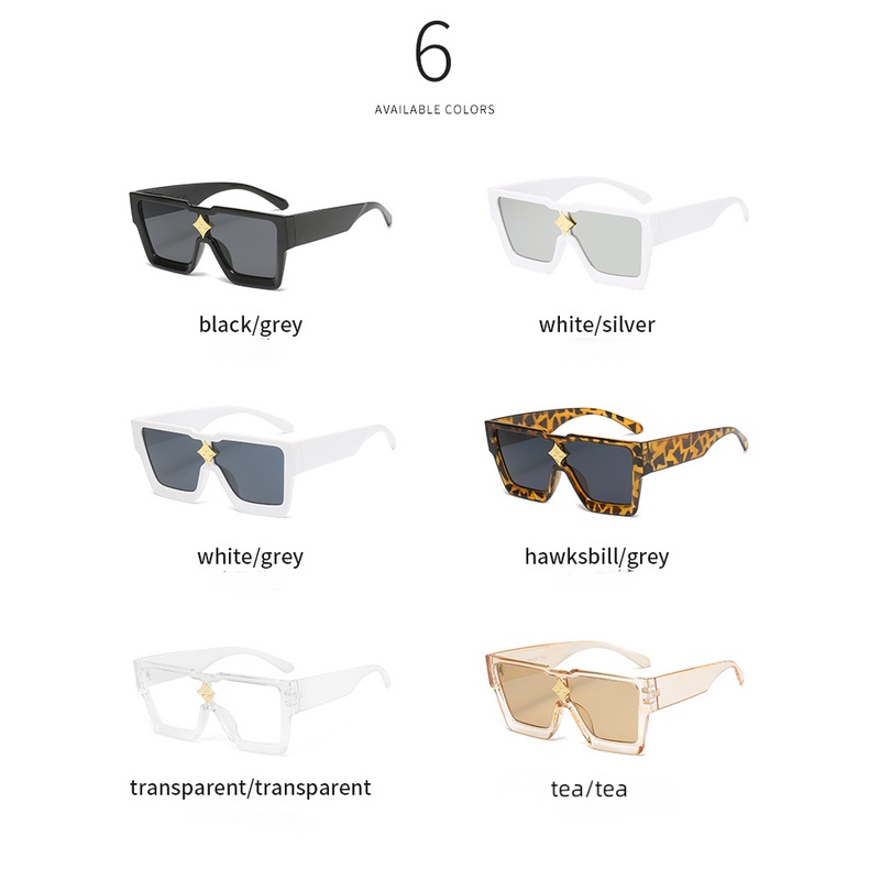 Kính Mát Gọng Vuông Oversize Thời Trang Hàn Quốc Cho Nam Nữ