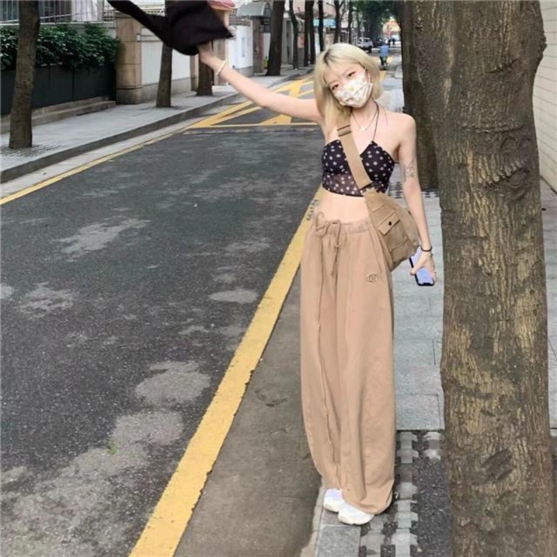 Quần Dài Ống Rộng Thêu Họa Tiết Phong Cách Retro Dành Cho Nữ