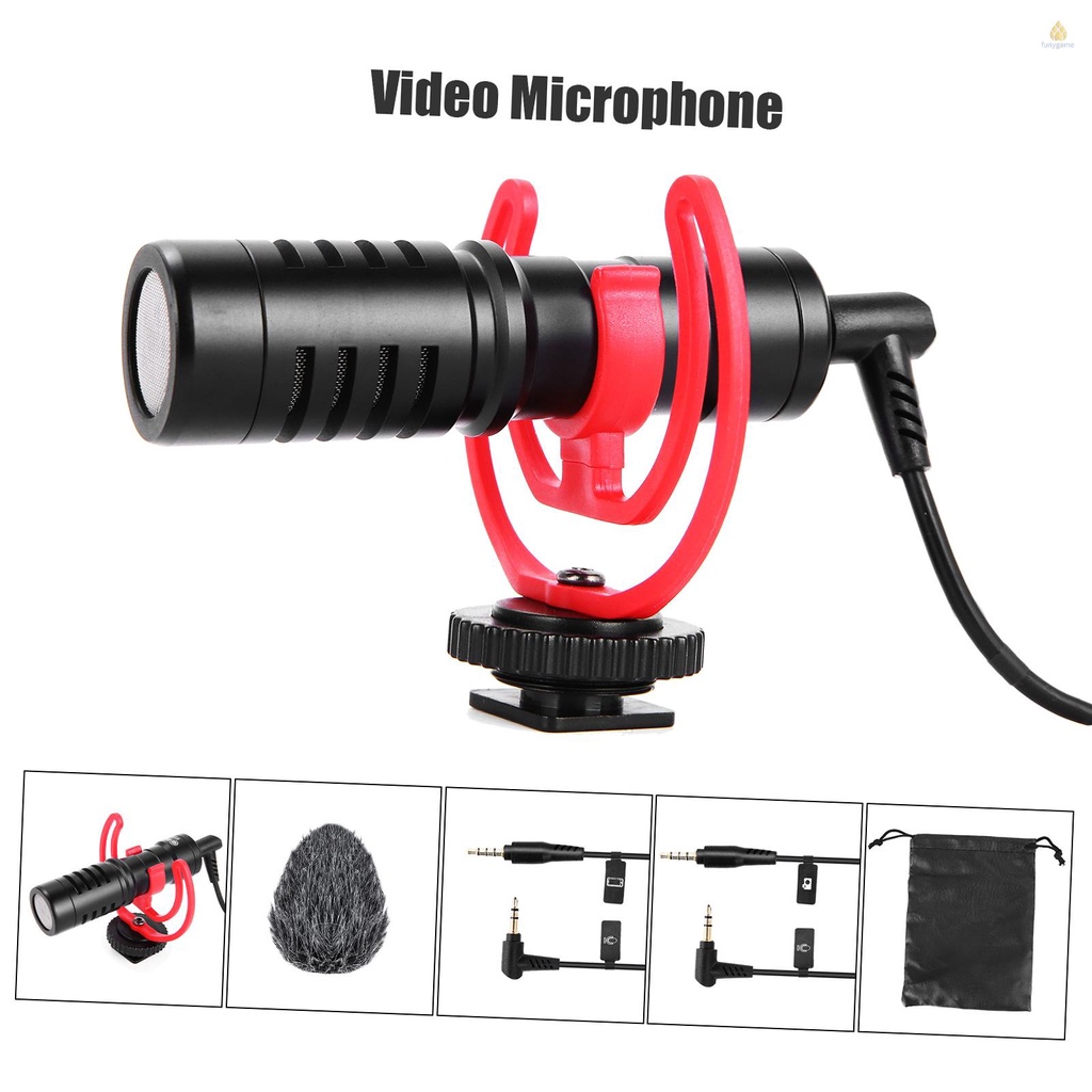 (fygavn) Bộ Khung Điện Thoại Thông Minh Kèm Giá Đỡ 3 Ngàm Cold Shoe + 2 Đèn LED Mini + Micro Với Màn Hình Chống Sốc Cho Ghi Âm Video Vlog L